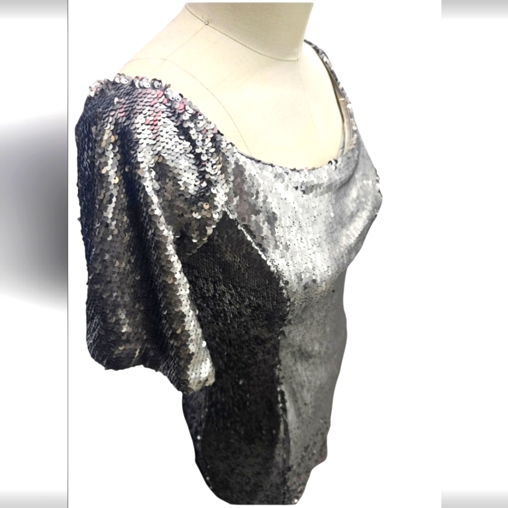Pookie & Sebastian | Mini Off Shoulder Sequined Dress | Size: L
